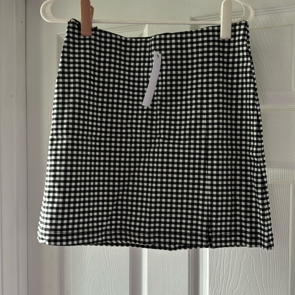 NWT Topshop Split-hem A-line Gingham Mini Skirt